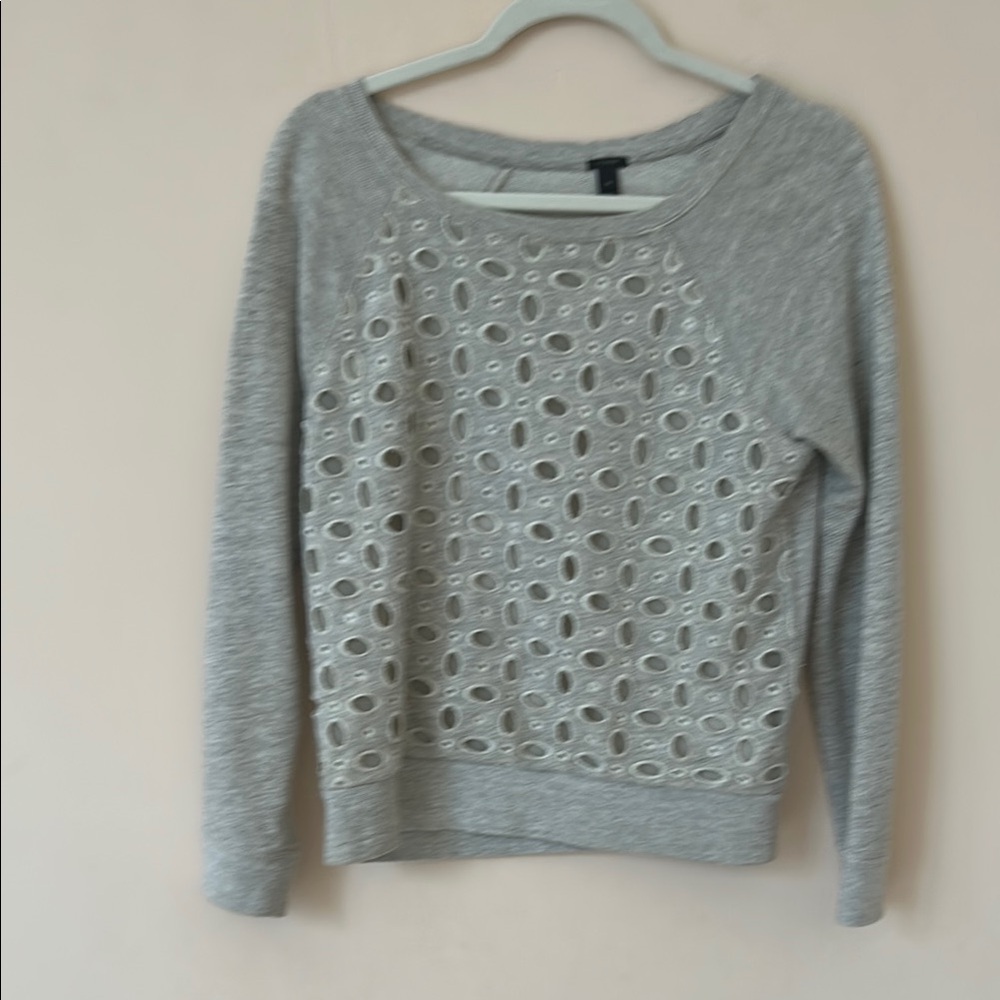 H Crew grey sweatshirt with decorative front